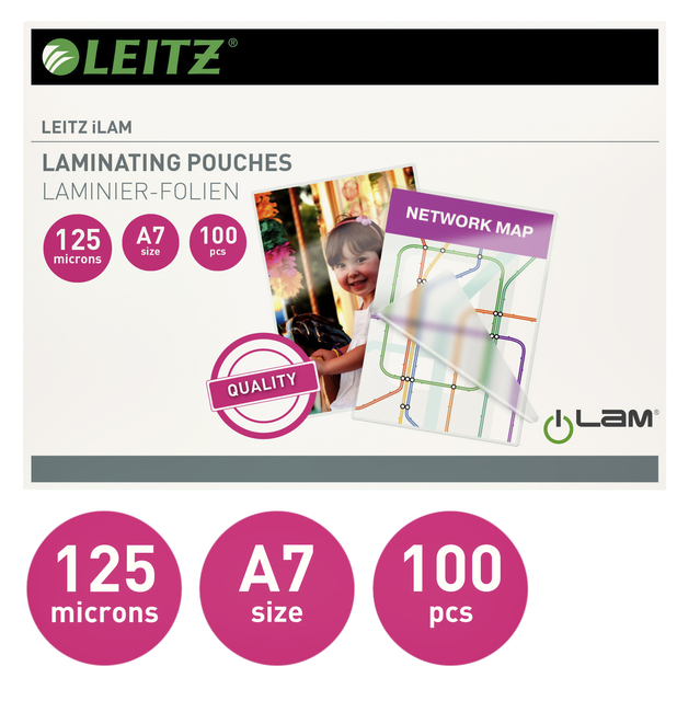 Lamineerhoes Leitz iLAM A7 2x125micron EVA 100 stuks — Foto 2 von 2