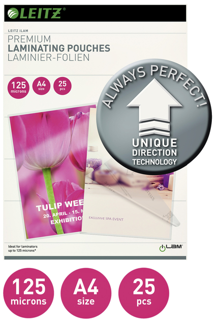 Lamineerhoes Leitz iLAM A4 2x125micron 25 stuks — Foto 2 van 2