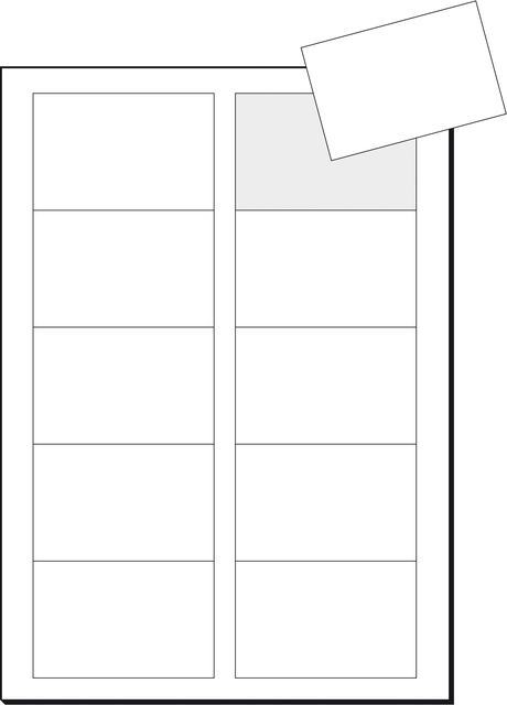 Visitekaart Sigel 85x55mm blanco 190gr  afgeronde hoeken wit 100 stuks — Foto 2 von 2