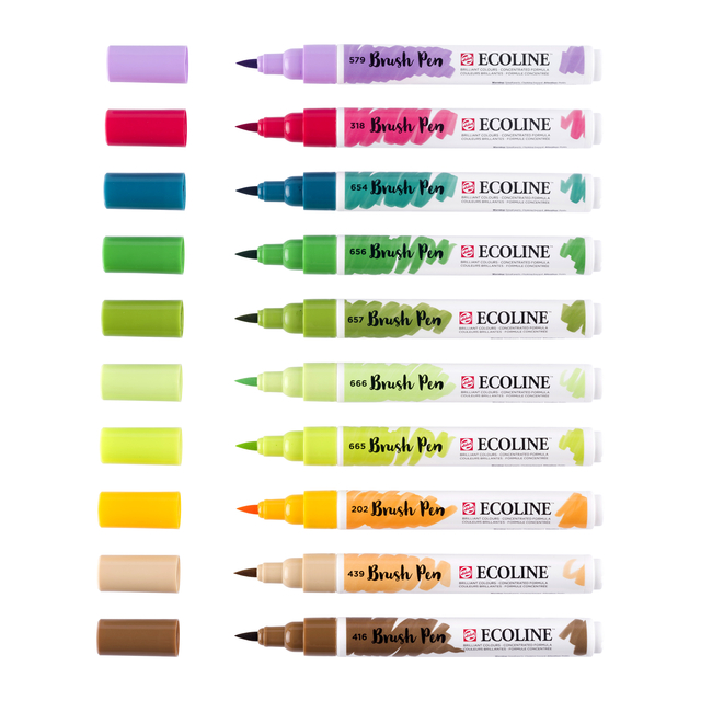 Brushpen Talens Ecoline set à 10 stuks botanisch — Foto 2 von 2