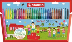 Viltstift STABILO Trio A-Z 378/30 assorti etui à 30 stuks