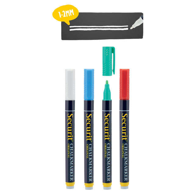 Krijtstift Securit SMA-100 rond ass 1-2mm blister à 4st — Photo 2 sur 2
