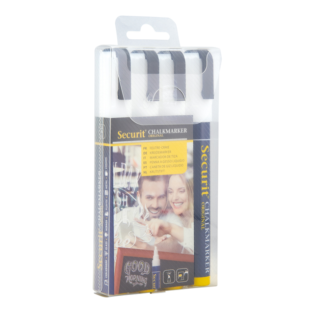 Krijtstift Securit SMA-510 schuin wit 2-6mm blister à 4 stuks — Foto 2 von 2