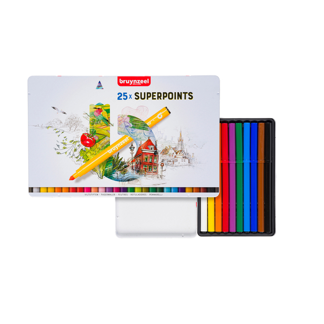 Viltstift Bruynzeel Creatives Superpoints assorti blik à 25 stuks — Foto 2 von 2