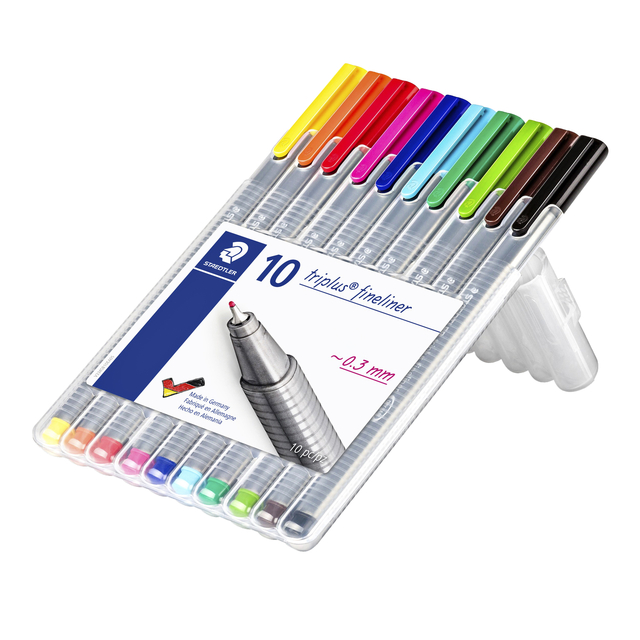 Fineliner Staedtler Triplus 334 assorti 0.3mm 10 stuks — Foto 2 van 2