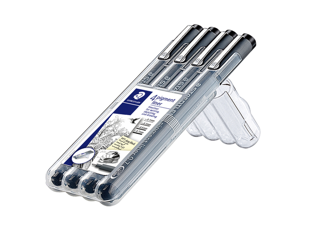 Fineliner Staedtler Pigment 308 zwart set 4 stuks — Photo 2 sur 2