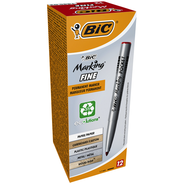 Viltstift Bic 1445 ecolutions rond fijn rood — Foto 2 von 2