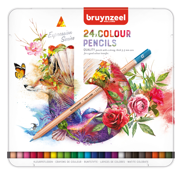Kleurpotloden Bruynzeel Expression assorti blik à 24 stuks