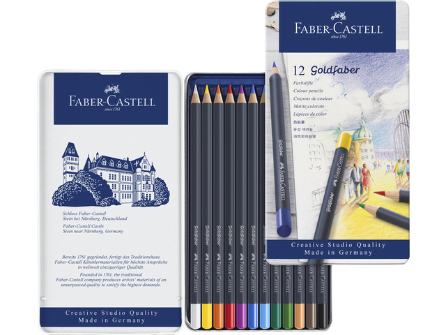 Kleurpotloden Faber-Castell Goldfaber assorti blik à 12 stuks — Photo 2 sur 2