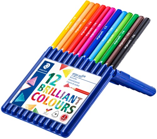Kleurpotloden Staedtler Ergosoft driekantig 12stuks assorti-2