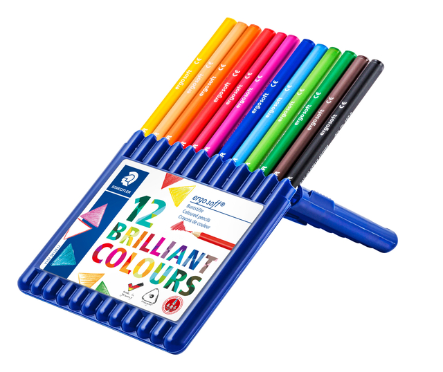 Kleurpotloden Staedtler Ergosoft driekantig 12stuks assorti — Photo 2 sur 2