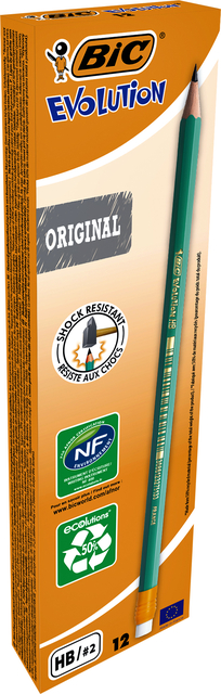 Potlood Bic Evolution ecolutions 655 zeshoekig HB met gumtop — Foto 2 von 2
