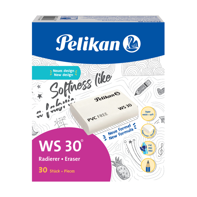 Gum Pelikan WS30 37x30x9mm potlood zacht  wit — Foto 2 von 2