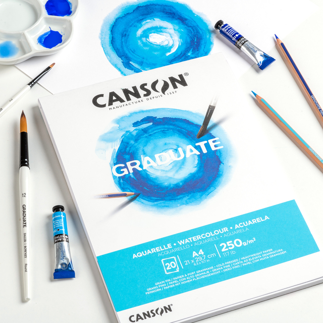 Aquarelpapier Canson Graduate Watercolour 20vel 250gr A5 natuurlijk wit — Foto 2 von 2