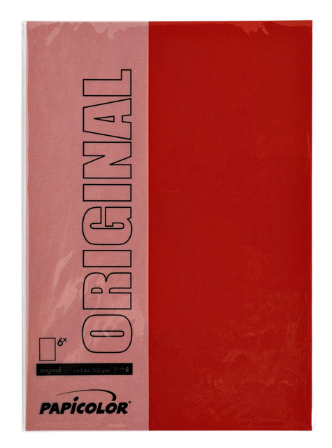 Kopieerpapier Papicolor A4 200gr 6 vel rood — Photo 2 sur 2