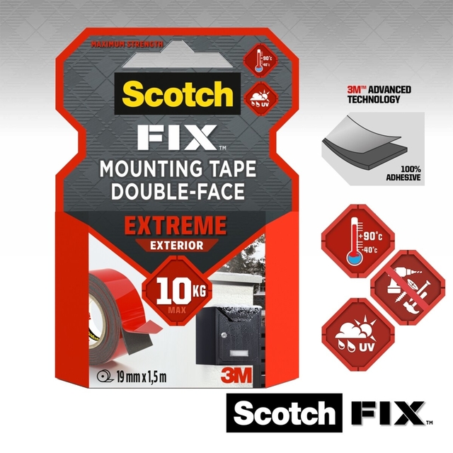 Plakband Scotch Extreme Exterior 19mm x 1,5m dubbelzijdig — Foto 2 von 2