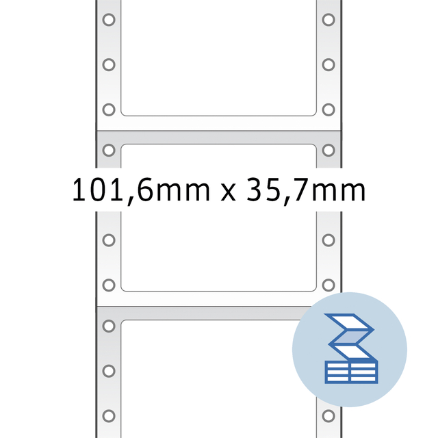 Etiket HERMA 8212 101.6x35.7mm 1-baans wit 4000 stuks — Foto 2 von 2