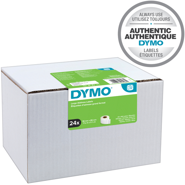 Etiket Dymo LabelWriter adressering 36x89mm 24 rollen á 260 stuks wit — Foto 2 von 2
