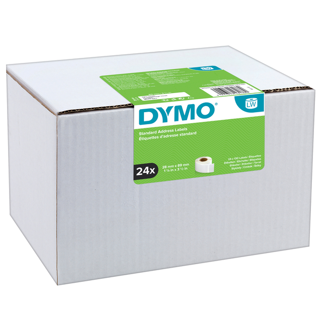 Etiket Dymo LabelWriter adressering 28x89mm 24 rollen á 130 stuks wit — Foto 2 von 2