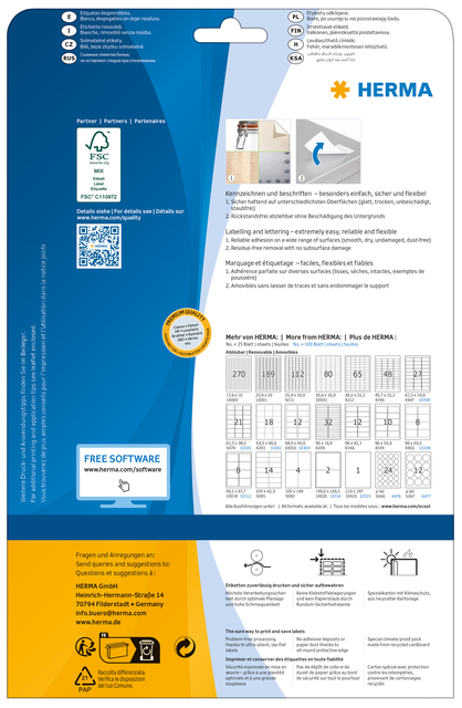 Etiket HERMA 5081 105x42.3mm verwijderbaar wit 350 stuks — Foto 2 von 2