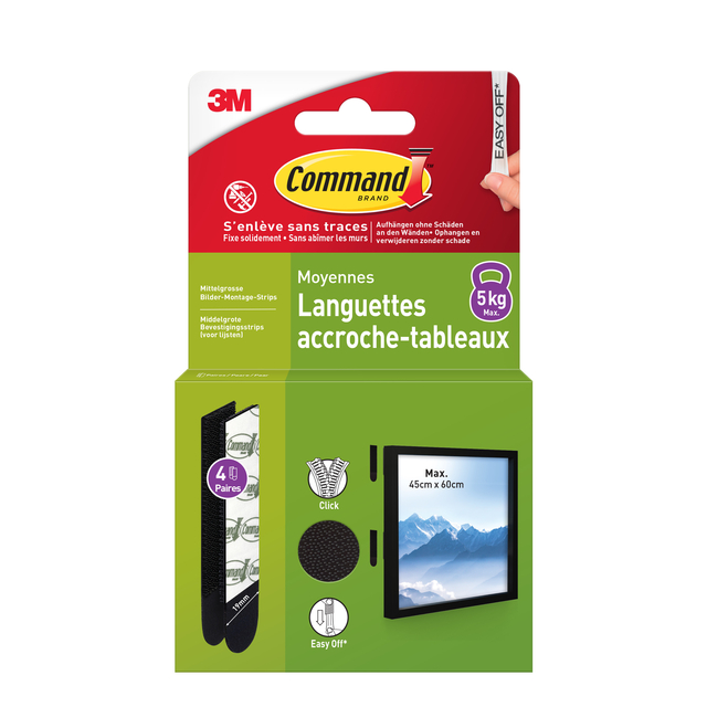 Bevestigingsstrip Command middelgroot klik vast  5,4kg zwart — Foto 2 von 2