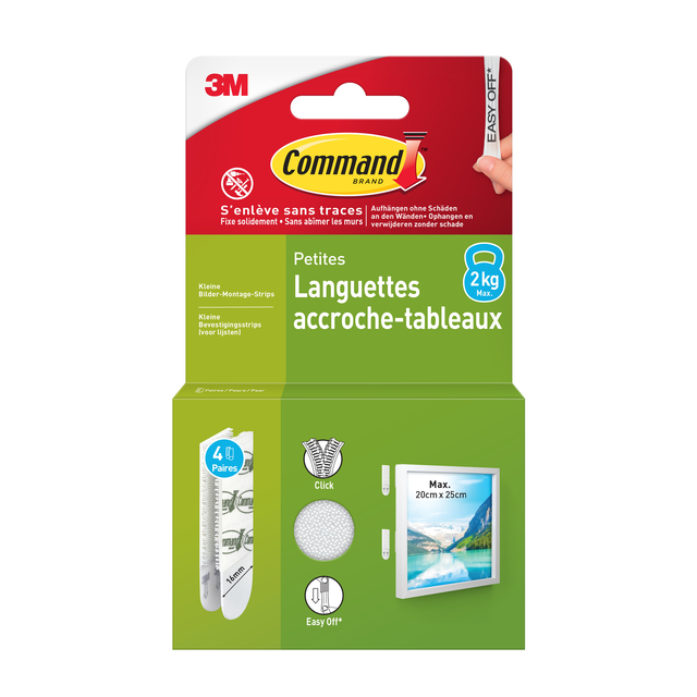 Bevestigingsstrip Command klik vast klein 1,8kg wit — Photo 2 sur 2