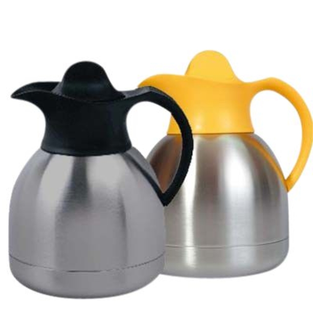 Thermoskan IEZZY koffiekan 1liter roestvrijstaal zwarte dop — Foto 2 van 2