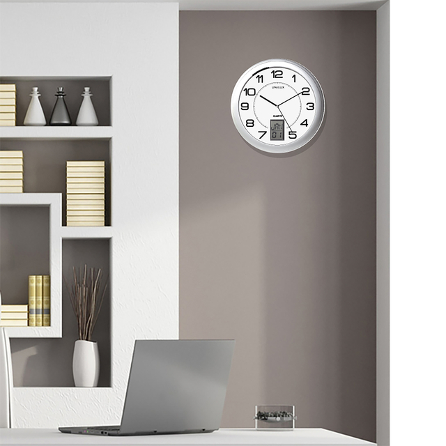 Wandklok Unilux Instinct Ø 30.5cm zilvergrijs/wit — Foto 2 von 2