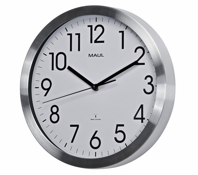 Wandklok MAUL Move RC Ø305x45mm aluminium frame wit incl. batterij — Foto 2 von 2