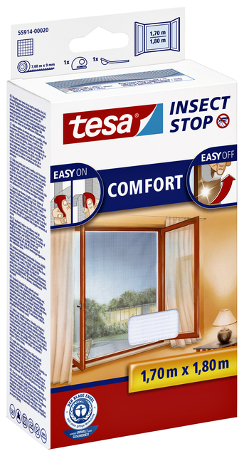 Insectenhor tesa® Insect Stop COMFORT raam 1,7x1,8m wit — Photo 2 sur 2