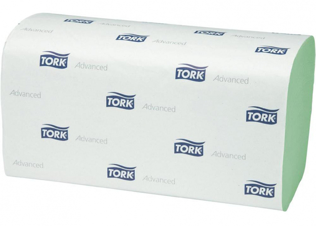 Handdoek Tork H3 Advanced singlefold 2-laags 248x230mm 15x250 vel groen 290179 — Photo 2 sur 2