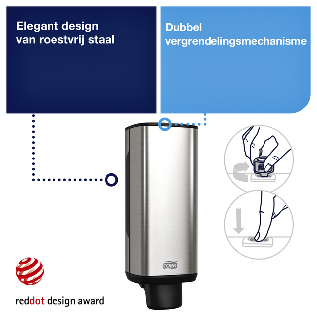 Zeepdispenser Tork S4 Image Line 1000ml zilver 460010 — Foto 2 von 2