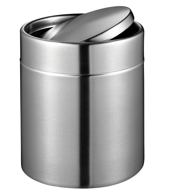 Afvalbak EKO Fandy tafelmodel met swingdeksel 1,5 liter rvs