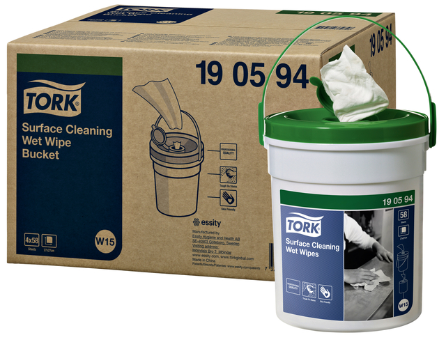Reinigingsdoek Tork W15 Premium emmer 1-laags 58 vel wit 190594 — Foto 2 von 2