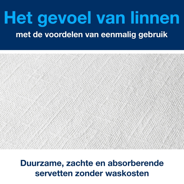 Dinnerservetten Tork Premium LinStyle® 1/8 gevouwen 1-laags 50 st wit 478145 — Foto 2 van 2