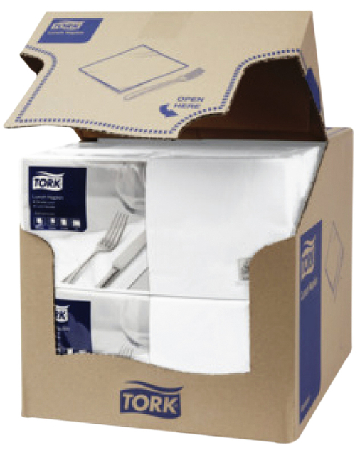 Lunchservet Tork Advanced 1/4 vouw 2-laags 328x325mm 200 vel wit 477149 — Foto 2 von 2