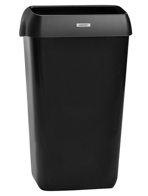Afvalbak Katrin open inworp 25 liter zwart 92261 — Foto 2 van 2