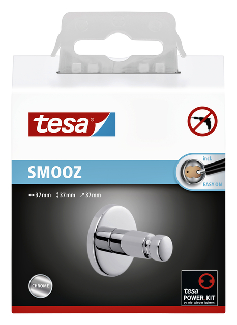 Handdoekhaak tesa® Smooz hoogglans verchroomd metaal zelfklevend — Foto 2 von 2
