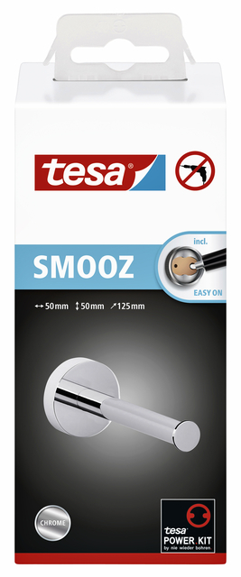 Reserverolhouder tesa® Smooz hoogglans verchroomd metaal zelfklevend — Foto 2 von 2