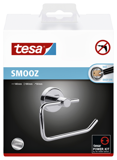 Toiletrolhouder tesa® Smooz hoogglans verchroomd metaal zelfklevend — Foto 2 von 2