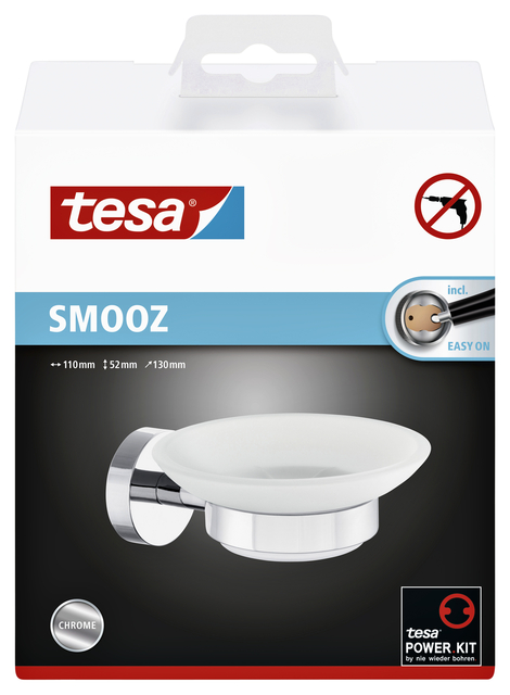 Zeephouder tesa® Smooz hoogglans verchroomd metaal zelfklevend — Foto 2 von 2