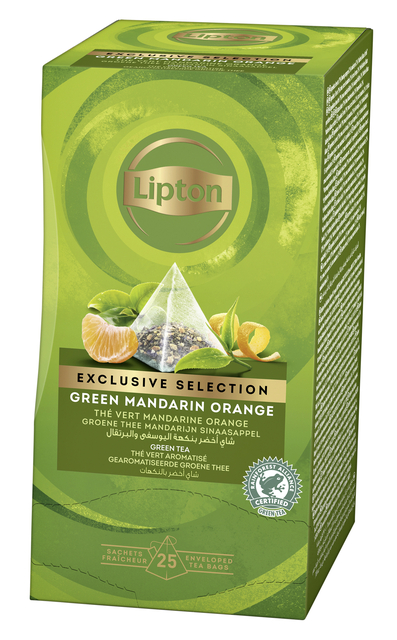 Thee Lipton Exclusive groene thee mandarijn sinaasappel 25 pramidezakjesx2gr — Foto 2 von 2
