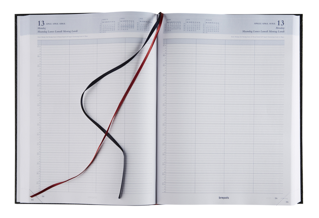Agenda 2027 Brepols Bremax Santex A4 1dag/2pagina's 8 kolommen zwart — Photo 2 sur 2