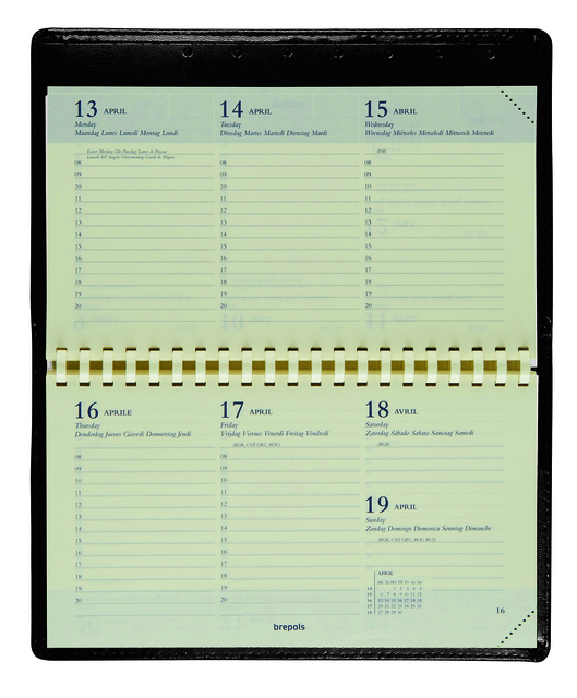 Agenda 2027 Brepols Omniplan Calpe 7dagen/2pagina's spiraal zwart — Photo 2 sur 2