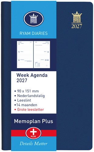 Agenda 2025 Ryam Memoplan 7 Plus Mundior 7dagen/2pagina's assorti