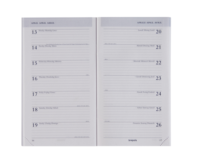 Agendavulling 2027 Brepols Breplan 7dagen/1pagina