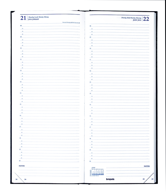 Agenda 2027 Brepols Saturnus Lima 1dag/1pagina blauw — Foto 2 von 2