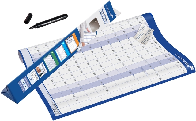 Jaarplanner 2027 Legamaster 90x60cm horizontaal gelamineerd en oprolbaar Engelstalig — Foto 3 von 3