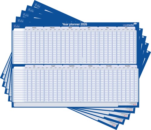Projectplanner 2026 Legamaster 90x60cm horizontaal gelamineerd Engelstalig-3