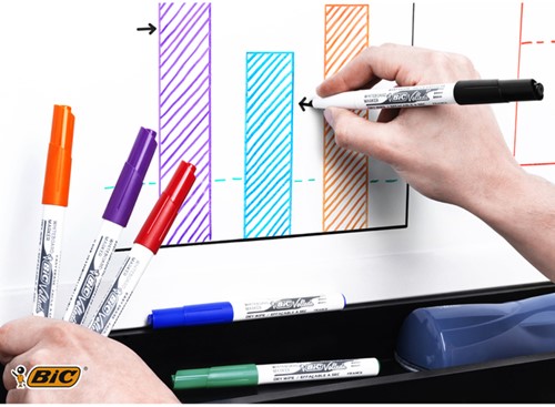 Whiteboardmarker Bic Velleda 1744 rond medium assorti 4 stuks-2